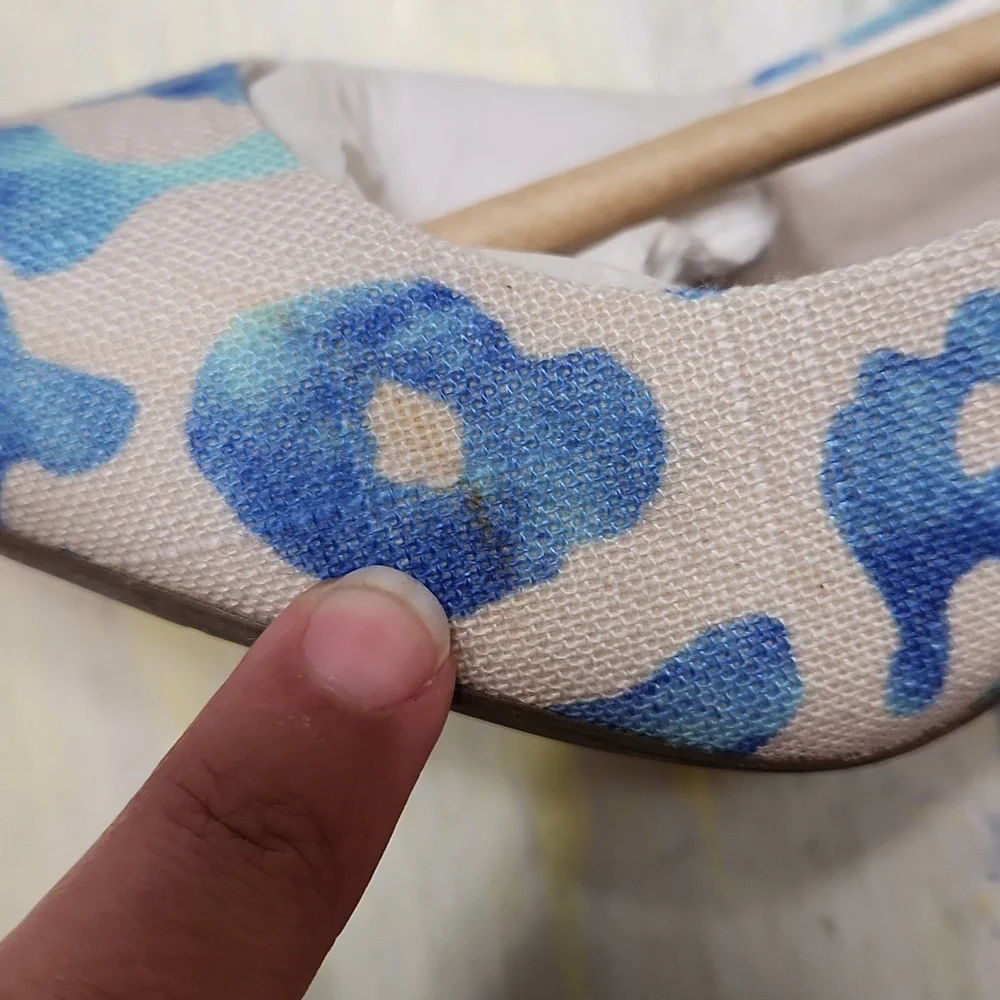 Blue leopard print linen heels Rockport TotalMotion Size 8 Never worn - Picture 6 of 12